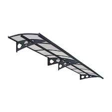 Patio Cover Herald Door Awning Canopy 4460 Mist - Polycarbonate - L447 x W139 x H33 cm - Grey Grey