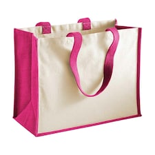 Westford Mill Classic Jute Shopper Bag - Fuchsia - One Size