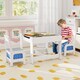 image 4 of COSTWAY Kids Multifunctional Table and 2 Chairs Set Blue