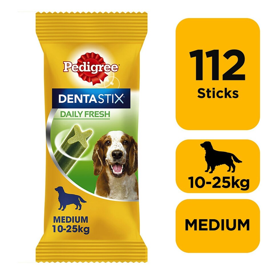 image 1 of 112 Pedigree Daily Dentastix Fresh Dental Sticks Dog Treats Medium Dog Chews