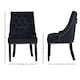 image 7 of Set of 6 Velvet Dining Chairs Ergonomic Scoop Knockerback & Button Tufted Wood Legs Black