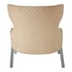 image 5 of Luxe White Fabric Chair For Living Room,Wing-Back Accent Chair,Velvet Armchair With Quilted Beige Backrest White