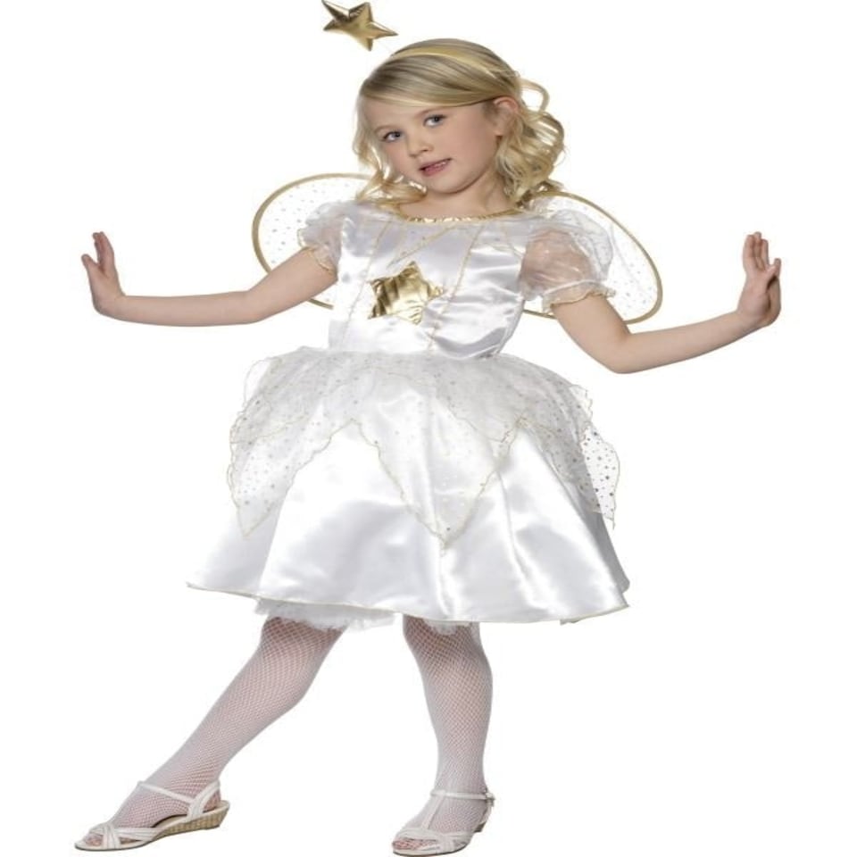 Star Fairy Costume - White - with Dress - Headband & Wings - 35949S S