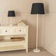 image 3 of ValueLights Charlie White Stem Table Lamp Black Taper Shade Black