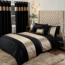 Capri Polycotton Duvet Cover Set With Pillowcase Gold | Double