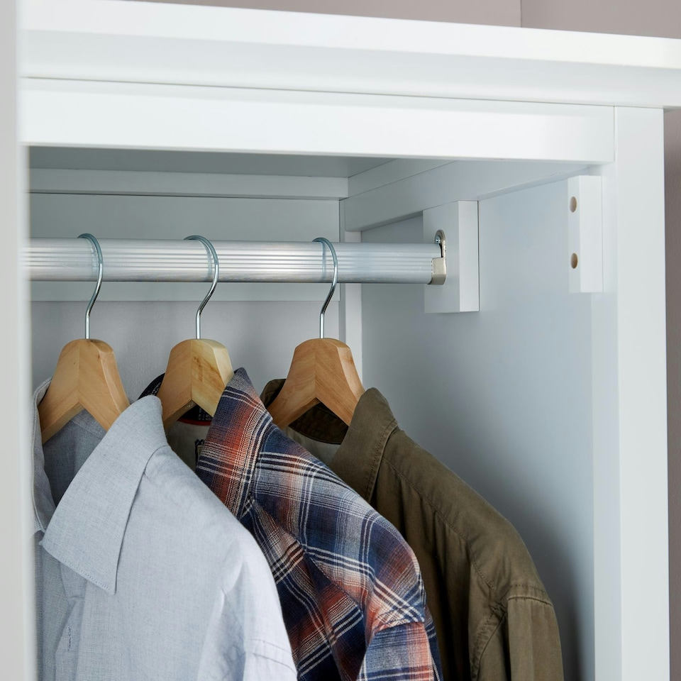 image 1 of Bellevue 1 Or 2 Door Wardrobe MDF Bedroom Furniture White White | 2 Door