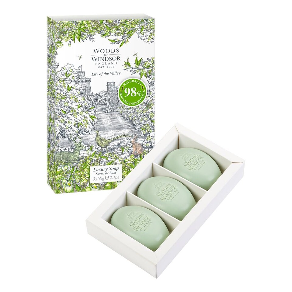 image 1 of Woods of Windsor Lily of the Valley Triple-Milled Soap 3 x 60g
