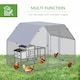 image 5 of PawHut Chicken Run W/ Roof, Walk In Chicken Coop for 4-6 Chickens, Hen House