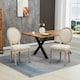 image 2 of HOMCOM French-Style Dining Chairs Set of 2 with Linen Upholstery, Cream