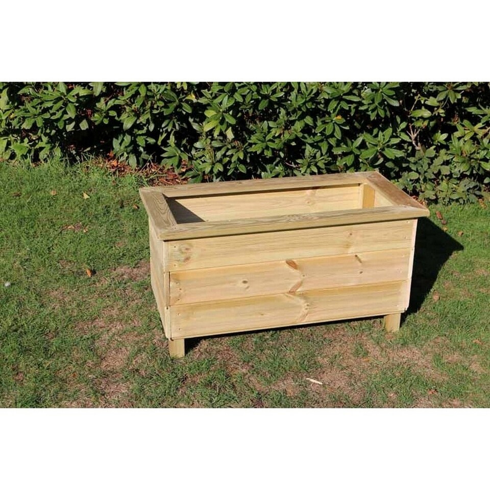 image 1 of Multi Pack of 2 - Trough Planters, Wooden Garden Pot/Tub for Plants - L40 x W80 x H40 cm - Fully Assembled | Brown