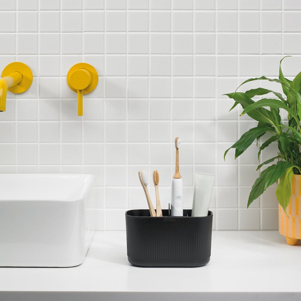 image 1 of ReBorn Recycled Large Bathroom Caddy Black