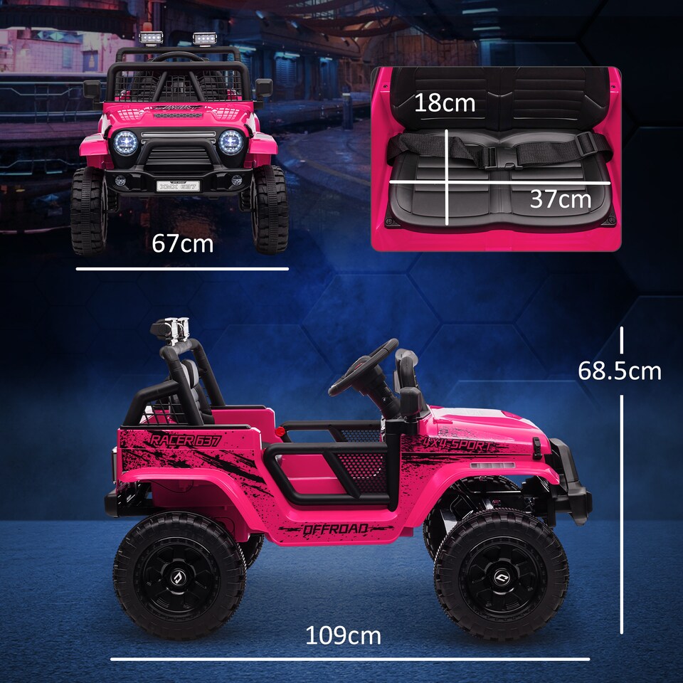 image 1 of AIYAPLAY Kids Ride On Car, 12V Electric Truck w/ Suspension, Pink