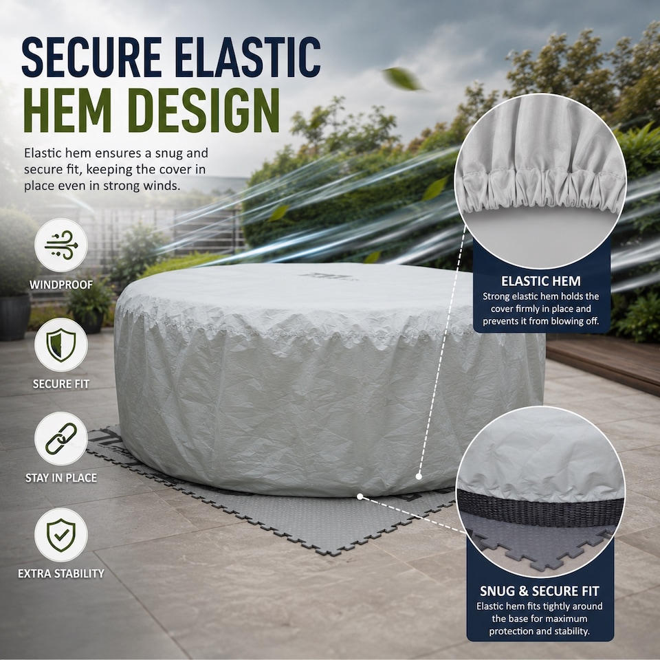 image 1 of Hot Tub Spa 4 Person Hot Tub Cover Cap Outdoor Garden Patio Furniture Heat-Resistant Spa Safecty Protector