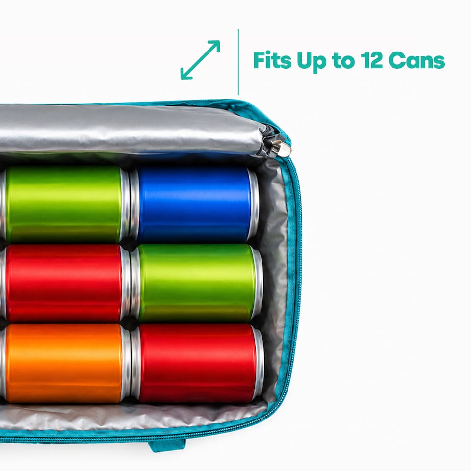 image 1 of LIVIVO 10L Cool Bag with BPA Free Ice Block Grey and Teal