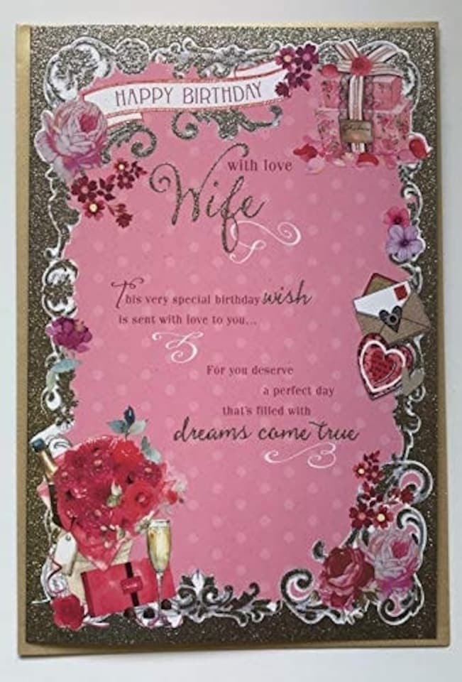 image 1 of Wife Happy Birthday Lovely Verse Card By Wishing Well