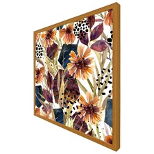 Autumn geometric flowers (Picture Frame) Brown | Oak | S