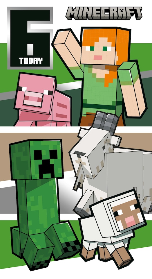 image 1 of Minecraft Age 6 Birthday Card
