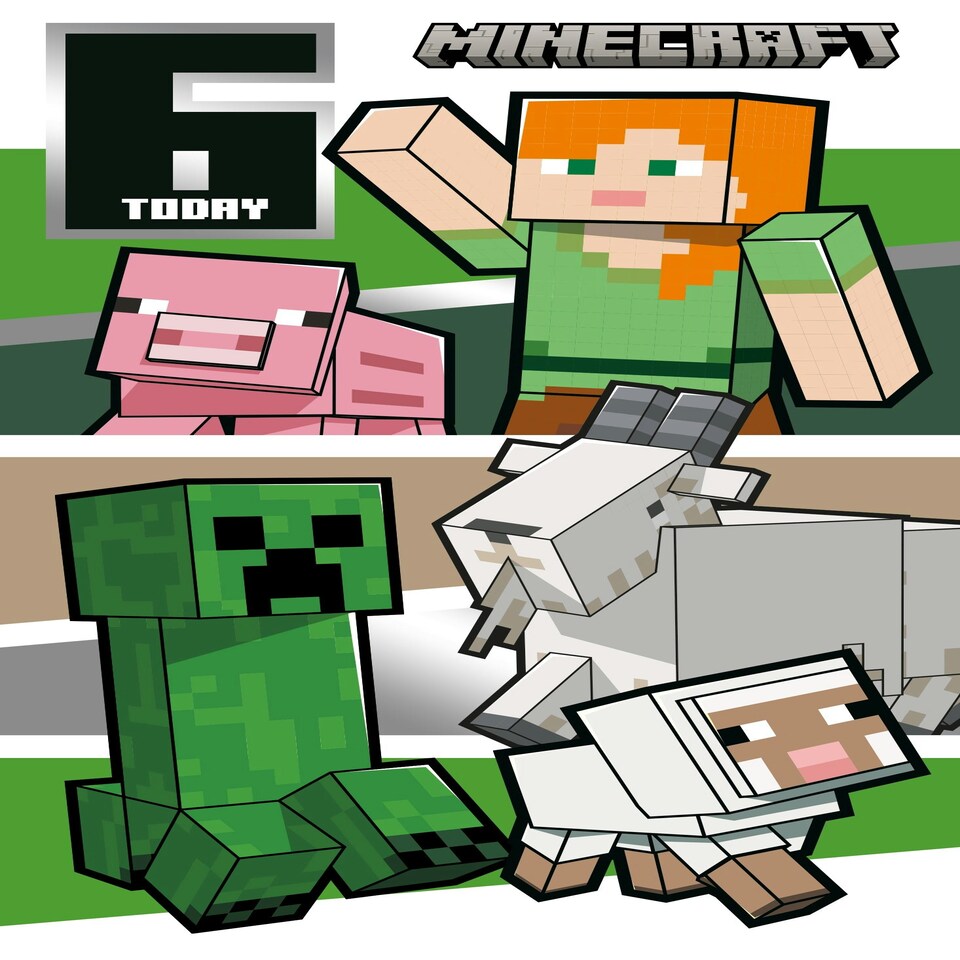 image 1 of Minecraft Age 6 Birthday Card