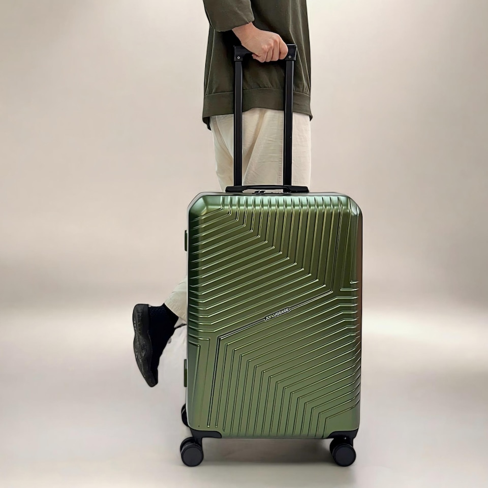 image 1 of Medium Suitcase 24’ Inch Hard Shell Checked Luggage - Lightweight, Durable with Built-in Cupholder, TSA Lock, Dual Spinner Wheels