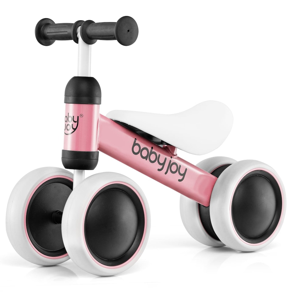 image 1 of COSTWAY Baby Balance Bike No Pedal Infant 4 Wheels Bicycle-Pink