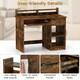 image 5 of COSTWAY Computer Desk Workstation w/Display Shelf Brown