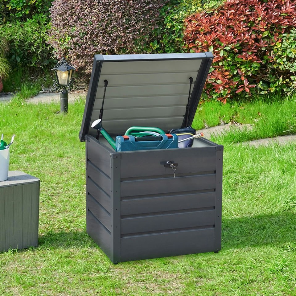 image 1 of Living and Home 200L Metal Outdoor Garden Storage Box Lockable