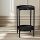 image 1 of 2 Tier Round Metal Coffee Table Black Black