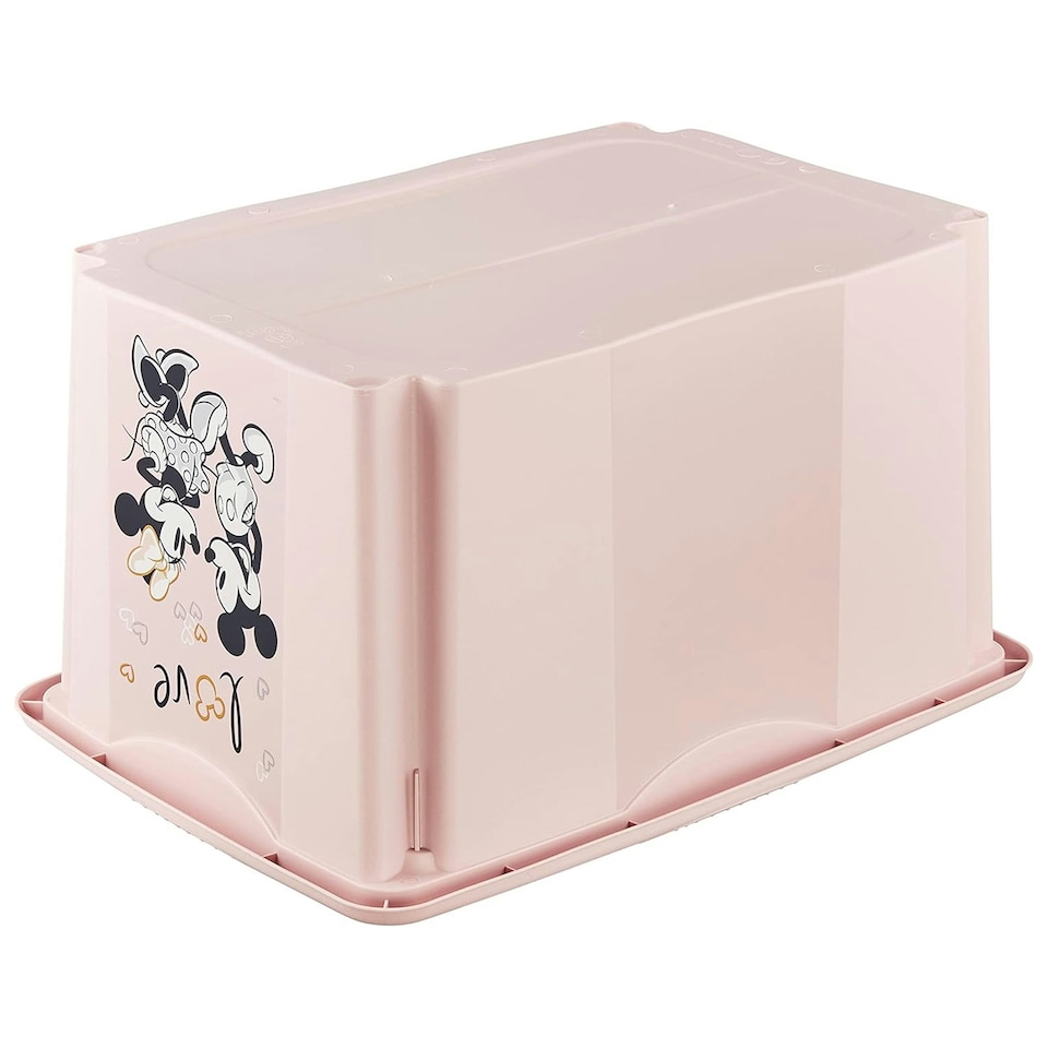 image 1 of Keeeper Minnie Mouse Turn Around Stacking Box with Lid 45 Litre Nordic Pink