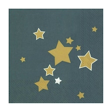 IHR Lunch Napkins Shiny Stars Petrol    33cm 3ply 20 Pack