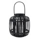 image 1 of JVL Luna Natural Bamboo Lantern With Handle, Black