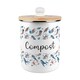 image 1 of Sea Art Compost Caddy - Metal 2L Decorative Kitchen Food Waste Bin