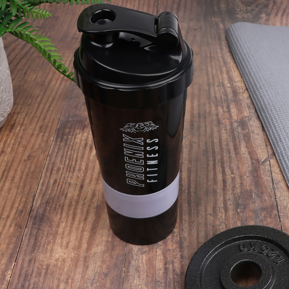 image 1 of Phoenix Fitness Compartment Protein Shaker Bottle - Slate