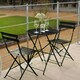 image 2 of Hectare 2 Seater Folding Powder Coated Metal Garden Dining Bistro Set Black