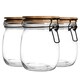 image 1 of Argon Tableware Wooden Clip Lid Storage Jars - 750ml - Clear Seal - Pack of 3