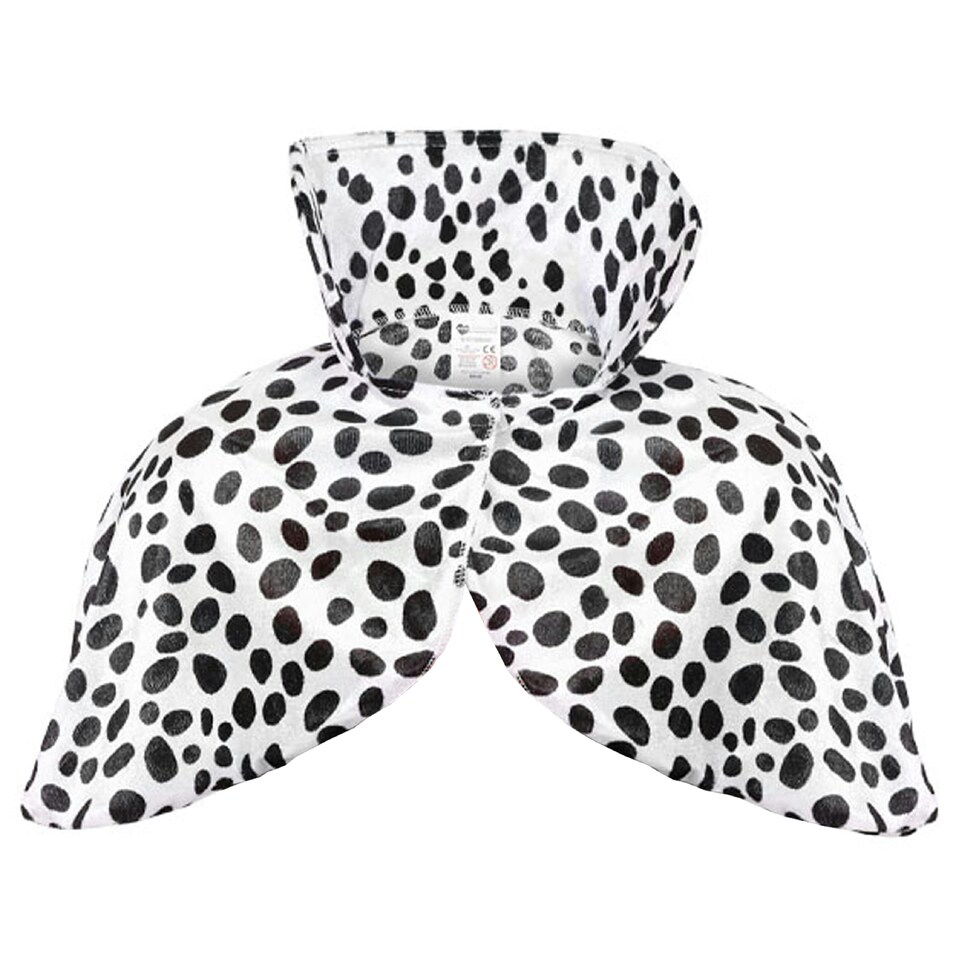 image 1 of Velour Dalmatian Print Cape Black | M