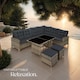 image 8 of 8 Seater Garden Furniture Set Barletta with Cushions, Footstools and Table | Brown | nature/dark grey | 1