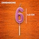 image 3 of Number Candle Pink 6 Candle Birthday Anniversary Party Cake Decorations Topper | Pink
