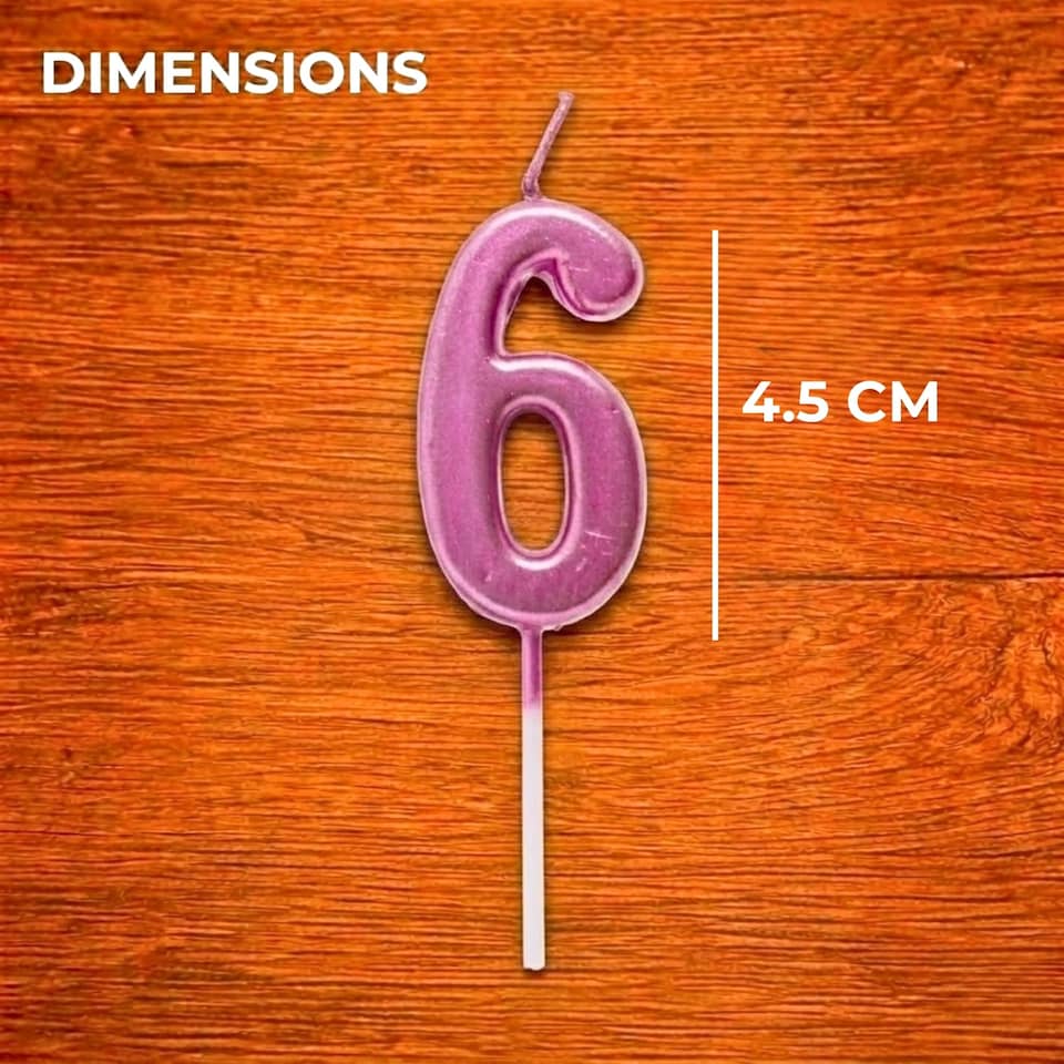 image 1 of Number Candle Pink 6 Candle Birthday Anniversary Party Cake Decorations Topper | Pink