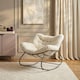 image 2 of OHS Ribbed Faux Fur Rocking Chair Upholstered Metal Frame Cushioned