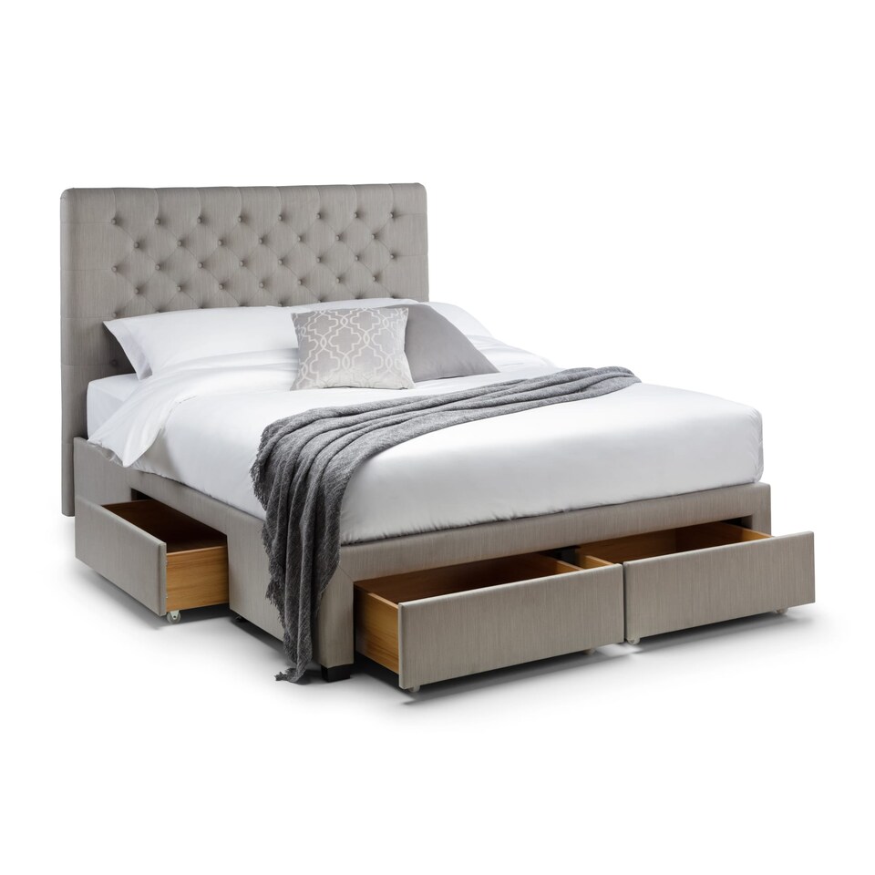 image 1 of Lunar 4 Drawer Bed - Grey Linen - King (150cm)