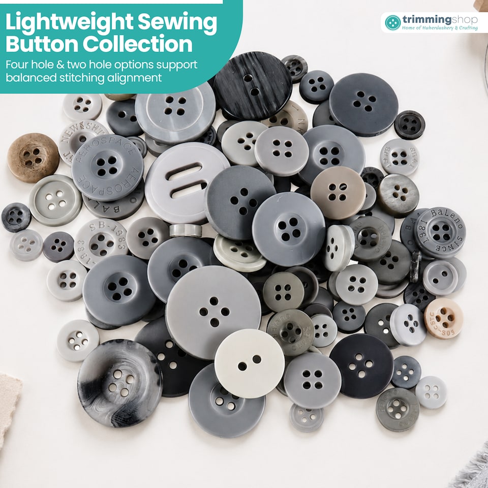 image 1 of 100g Round Resin Button, Assorted Sizes - 2 & 4 Holes