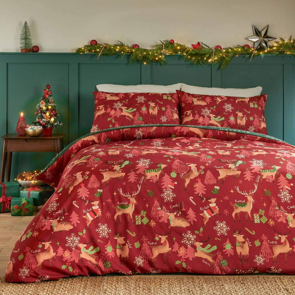 image 1 of Duvet Day Sleigh Team Soft Touch Christmas Duvet Cover Set, King