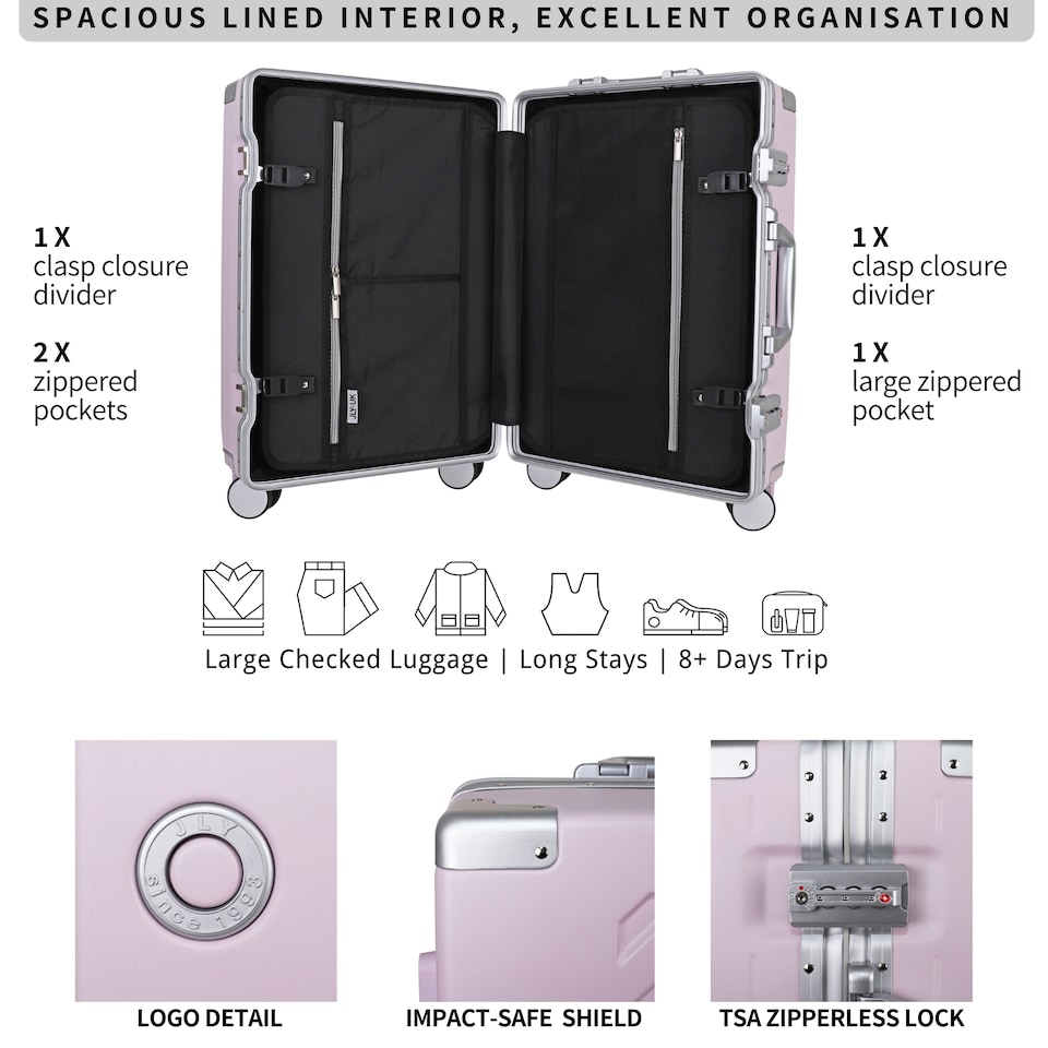 image 1 of Zipperless Suitcase Set, PC Hard Shell, Small & Large, TSA Lock