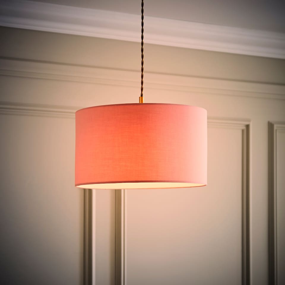 image 1 of ValueLights Reni Medium Pink Fabric Pendant Shade | Pink