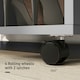 image 4 of HOMCOM Rolling Open Wardrobe Hanging Rail Storage Shelves for Clothes, Grey