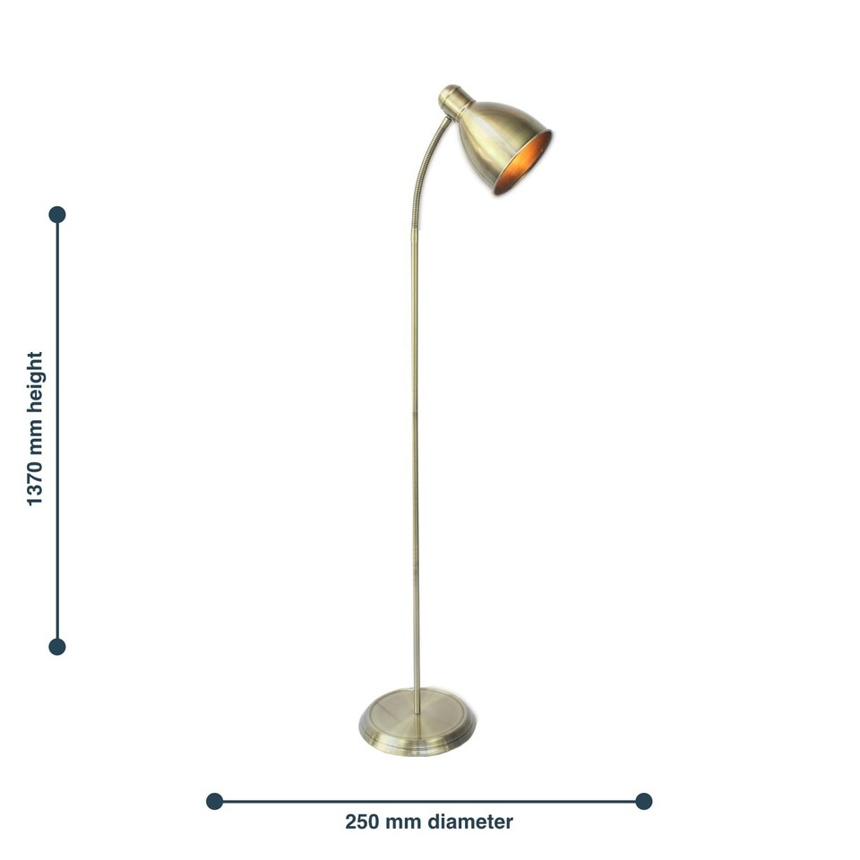 image 1 of Carter - Antique Brass Floor Lamp Bronze