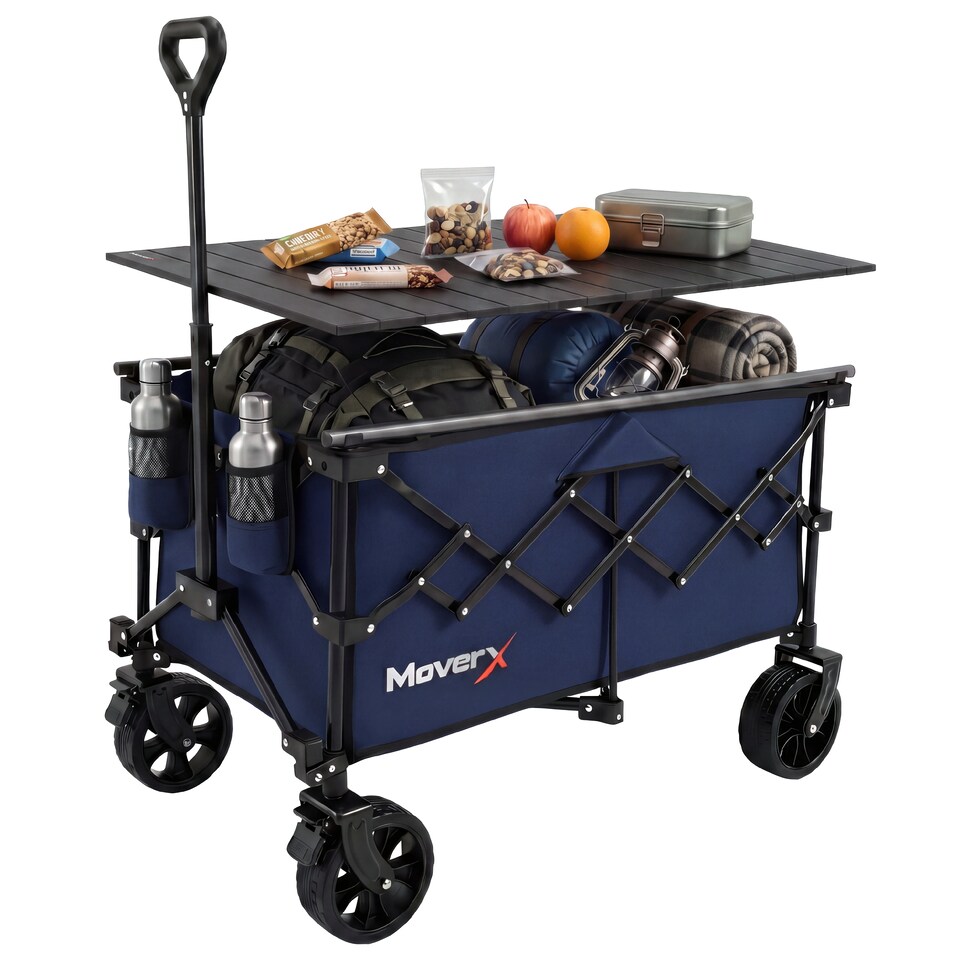 image 1 of MoverX 120L/150kg 2-in-1 Camping Tabletop Trolley / Table - Blue