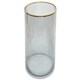 image 3 of 28cm Gold Rim Smoke Grey Glass Vase | Grey | 28