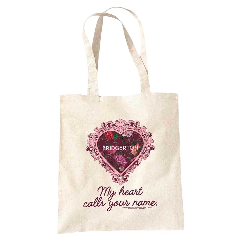 image 1 of Bridgerton My Heart Calls Your Name Tote Bag | Multi | Natural | 1