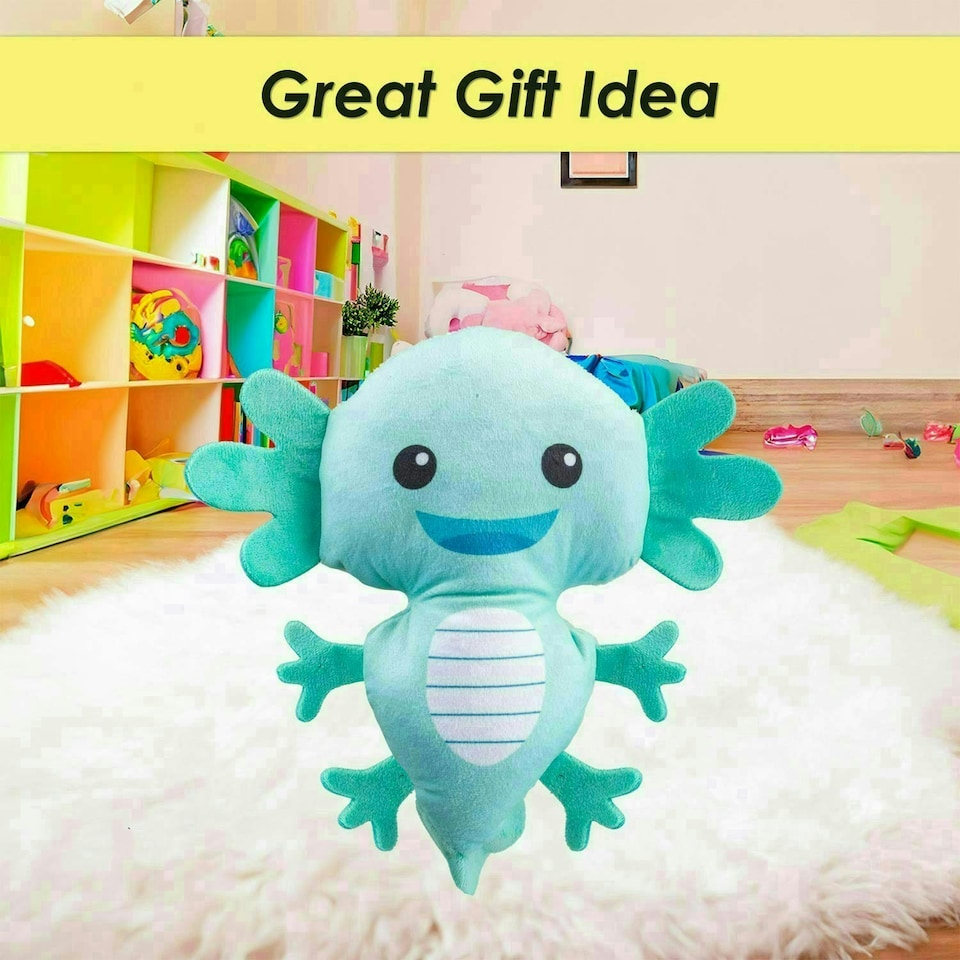 image 1 of Axolotl Soft Toy Cute Plushie Huggable Cuddly Stuffed Toy 15cm Green